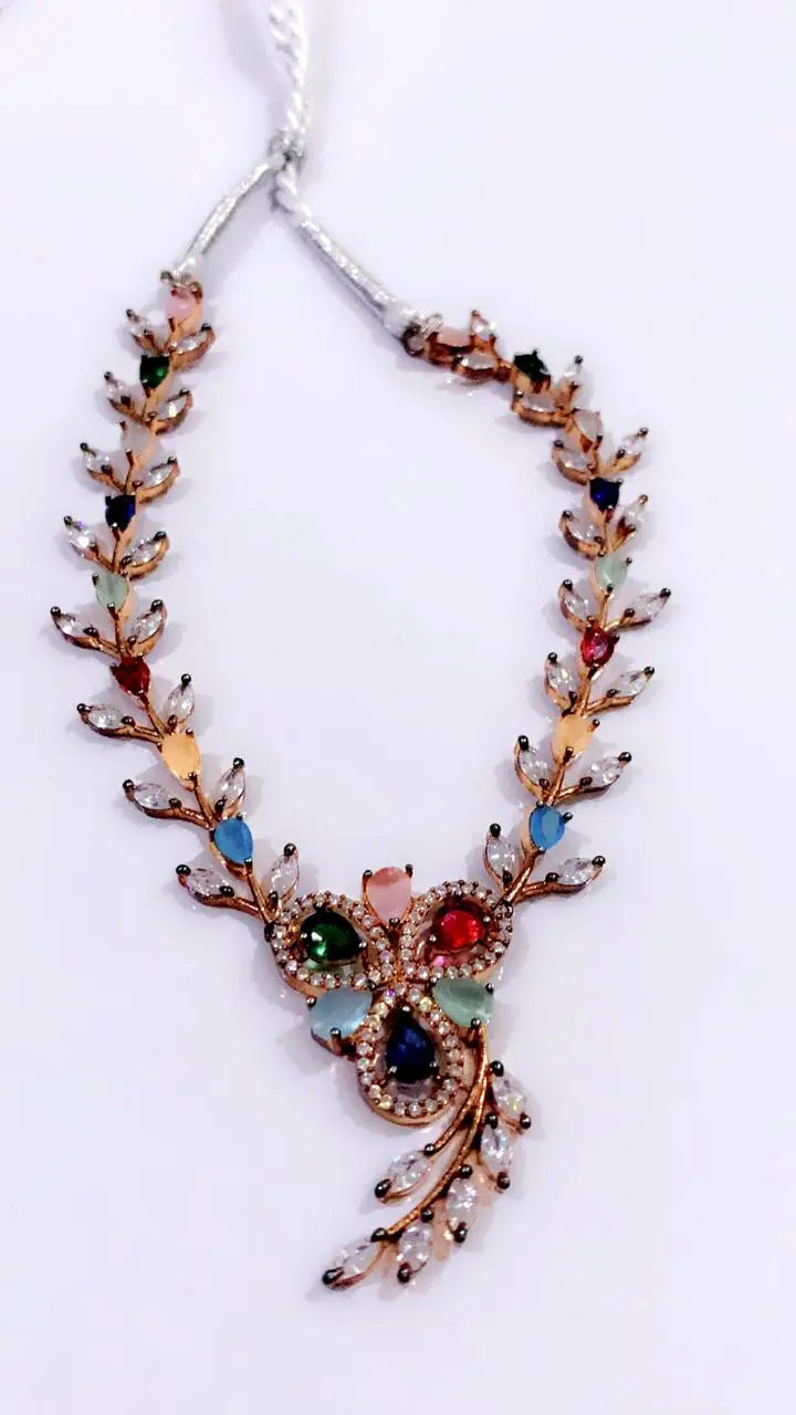 Royal Multicolor Leaf Necklace