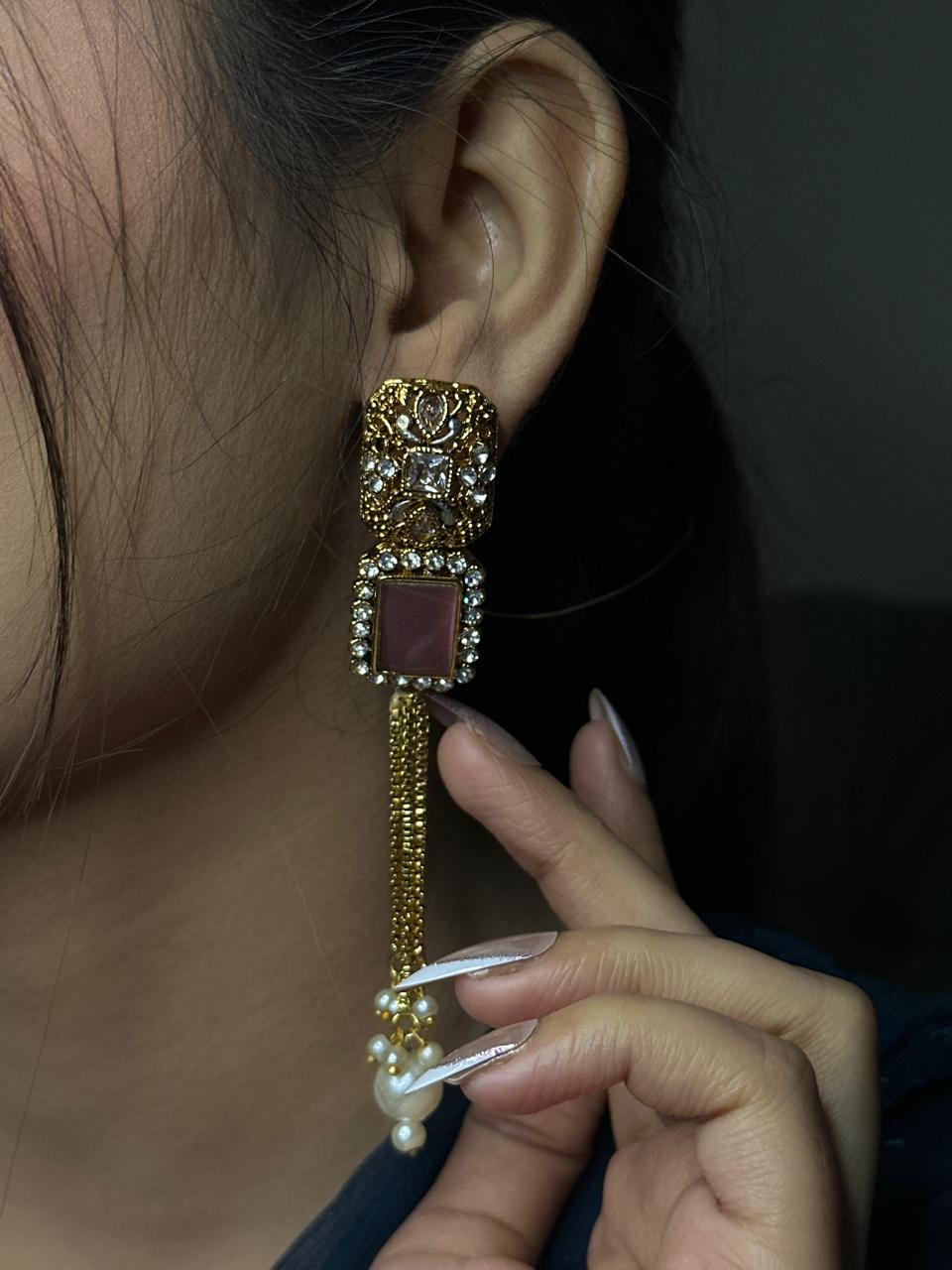 Regal Pearl Drop Earrings