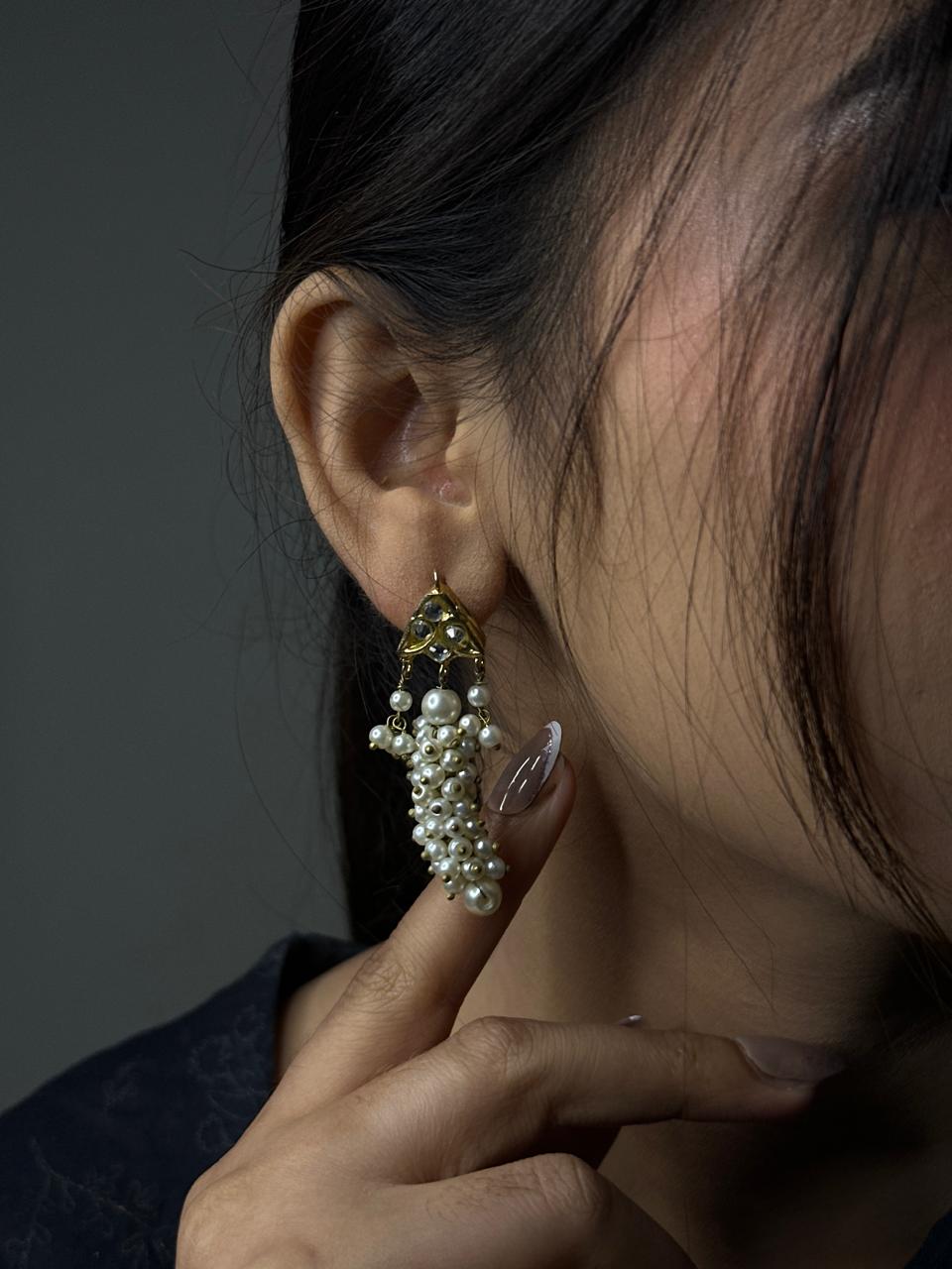 Royal Pearl Cluster Earrings