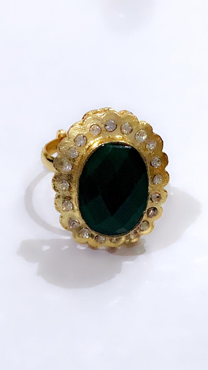 Emerald Halo Statement Ring