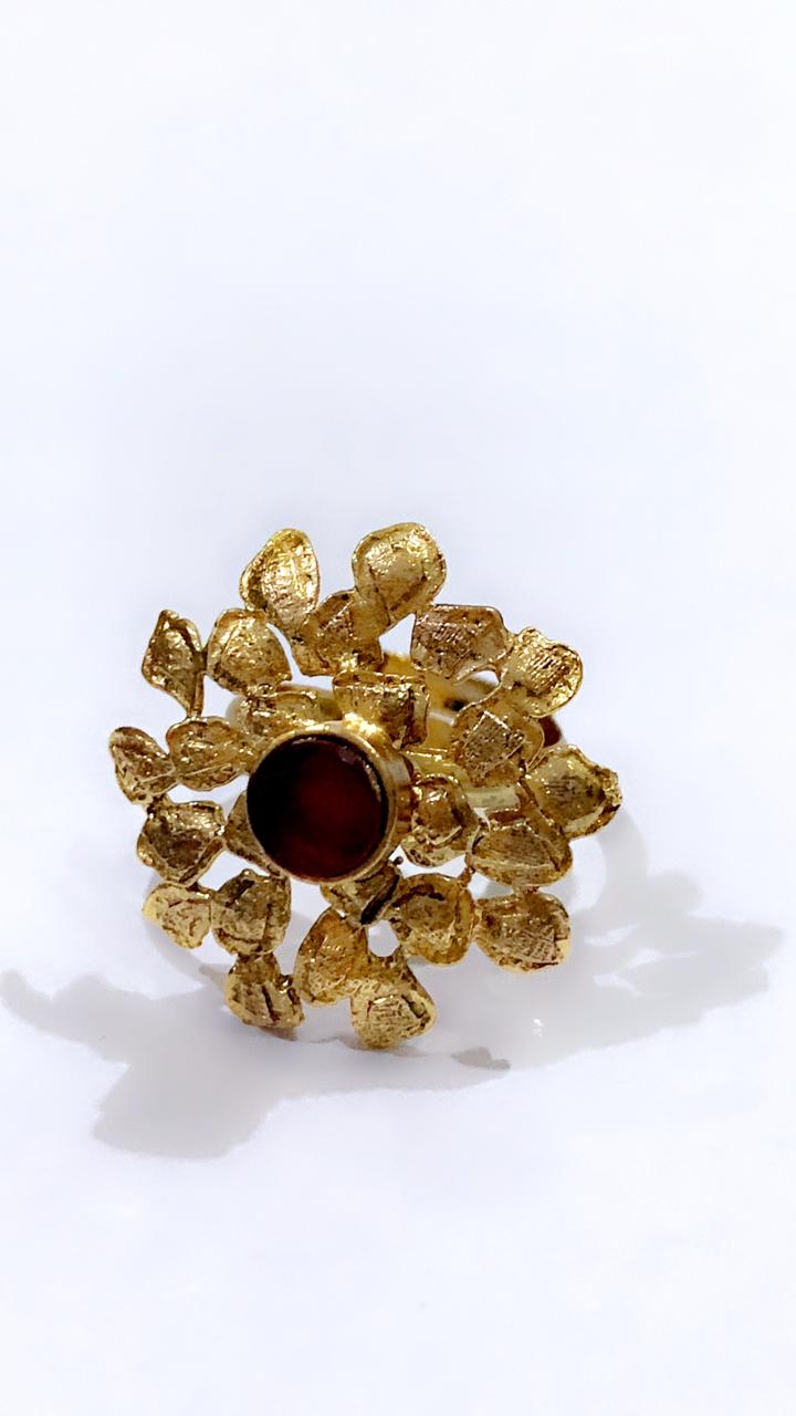 Crimson Bloom Statement Ring