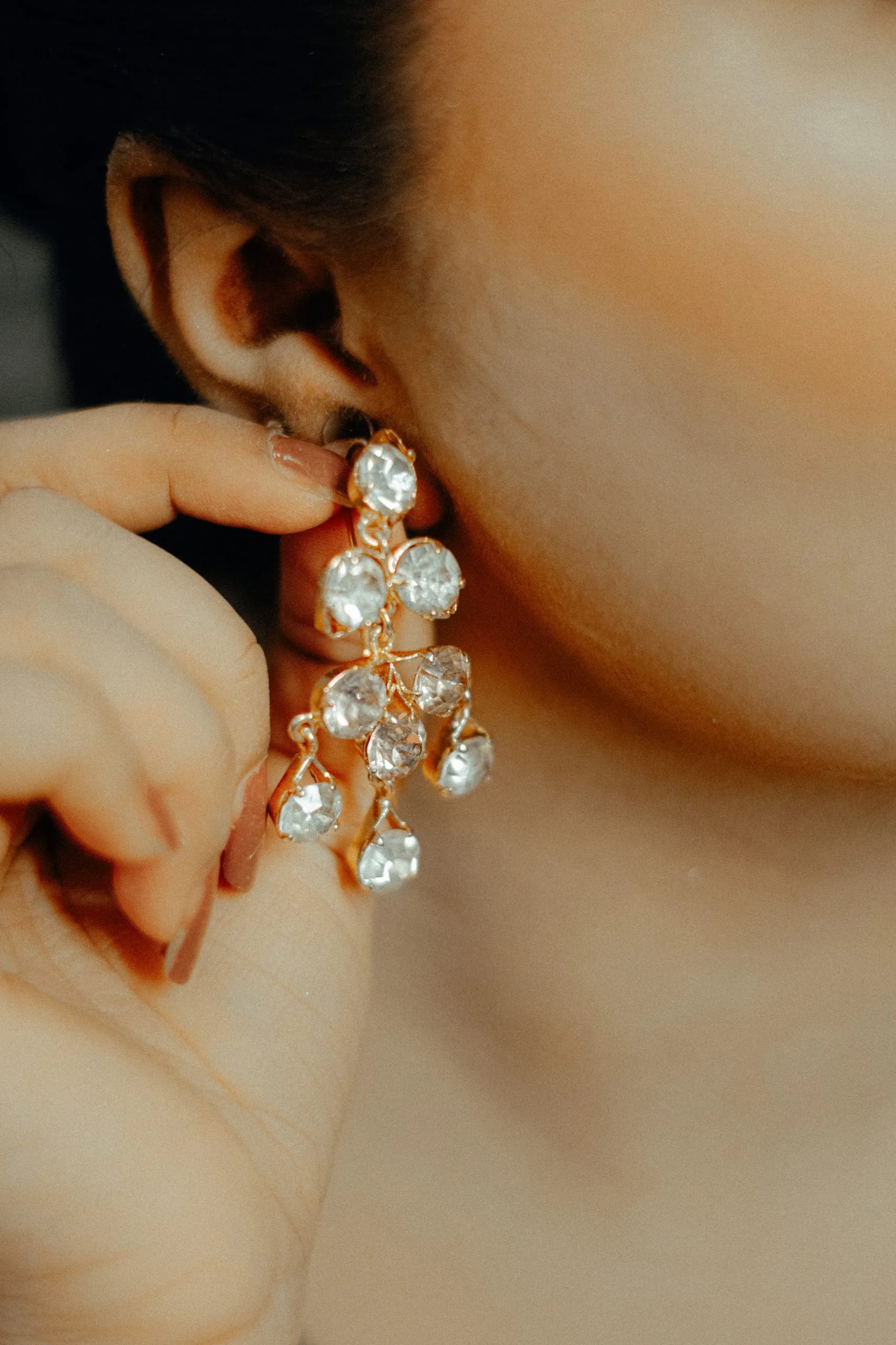 Crystal Drop Cluster Earrings