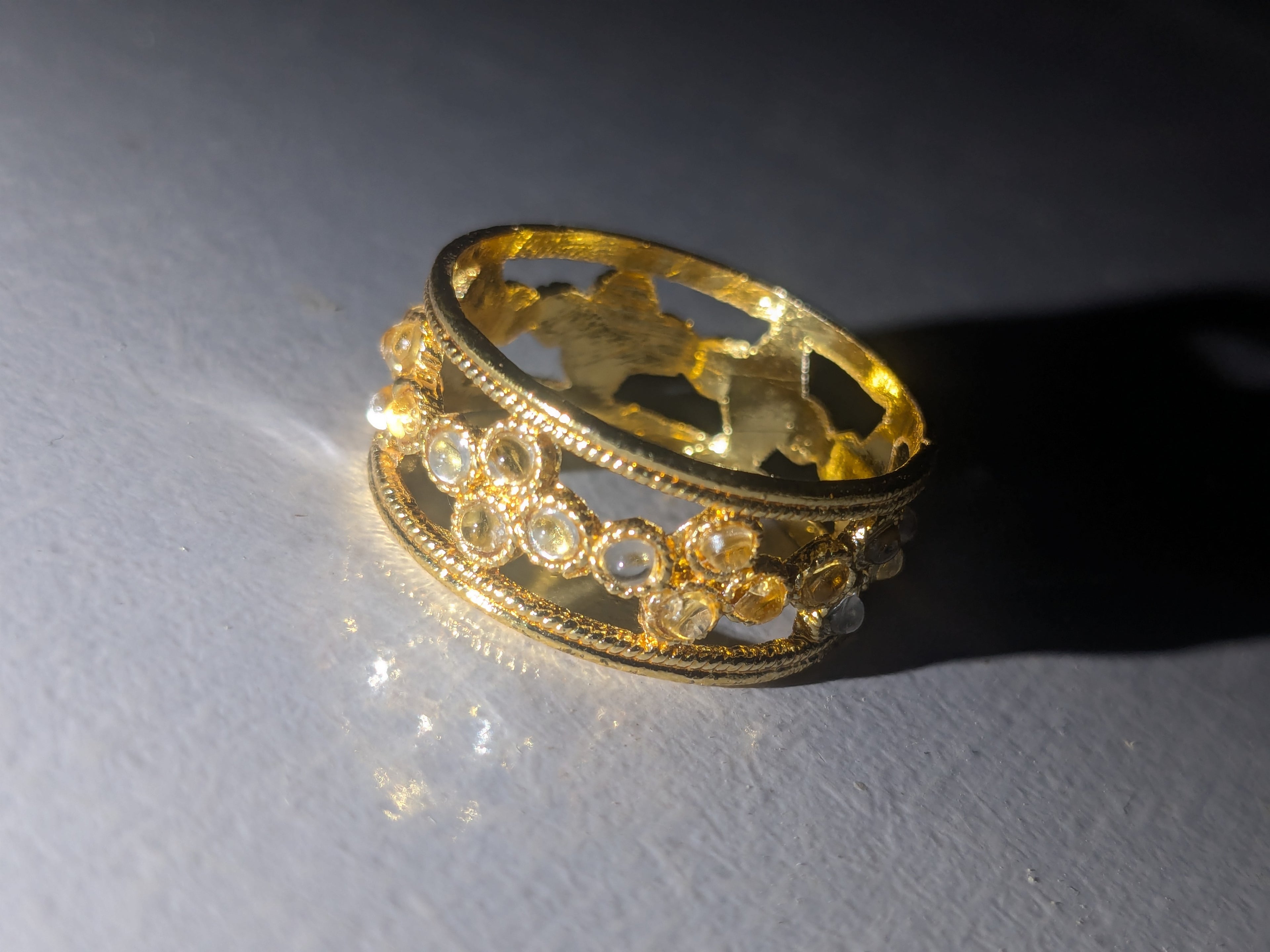 Floral Crystal Band Ring