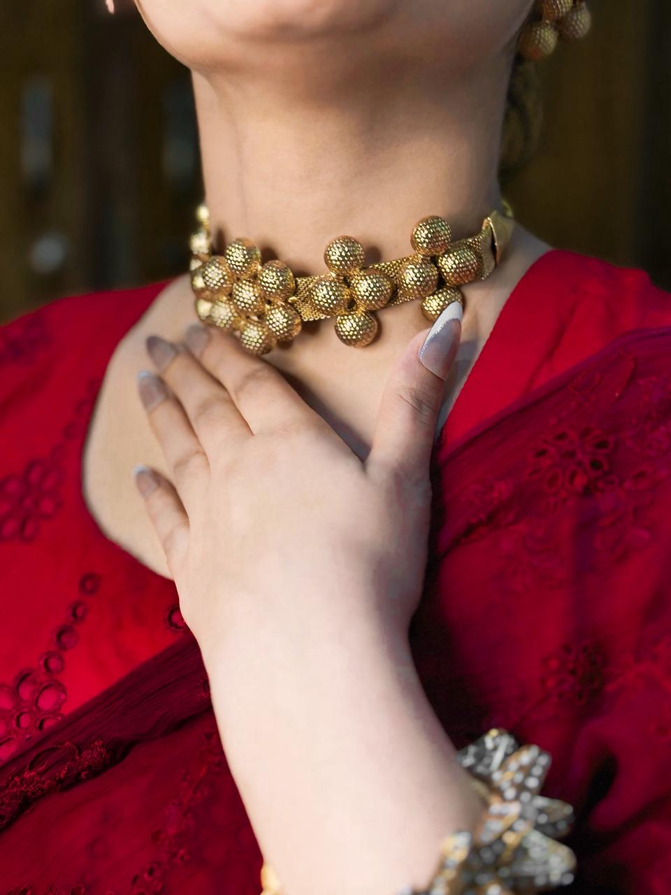 Royal Bloom Beaded Choker Necklace