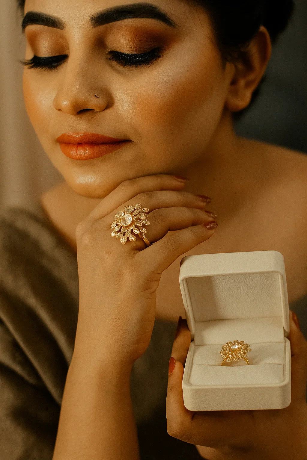 Velvet Bloom Statement Ring