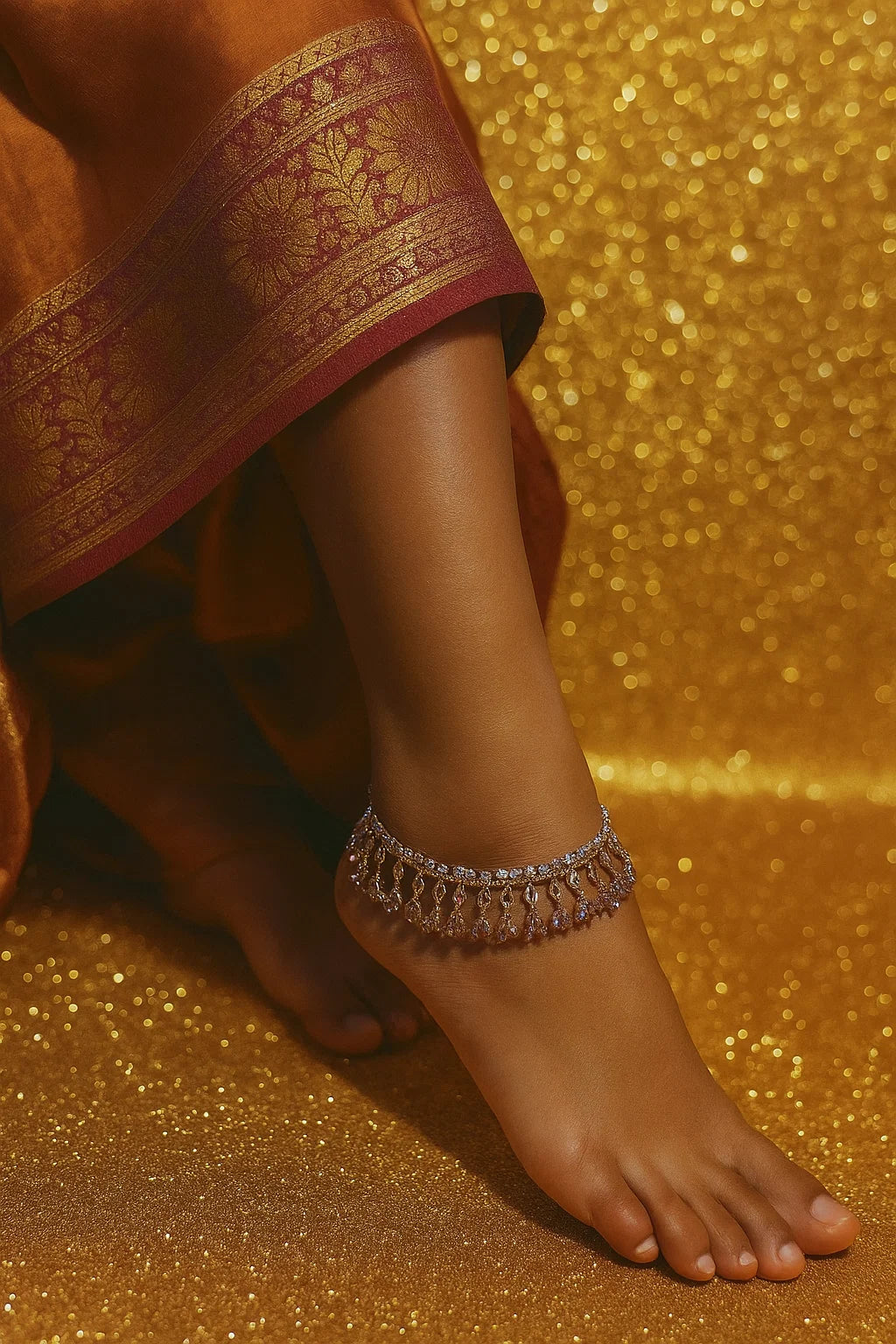 Crystal Drop Chain Anklet